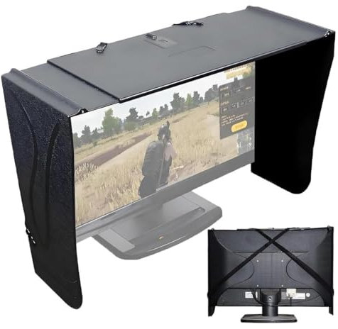 Desktop Computer Screen Hood, Foldable Display Monitor Hood Sunshade, 16-27inch Adjustable, Privacy Protection Screen, Easy Installation, Ideal for Reducing Glare