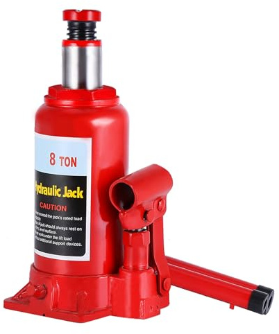 8 Ton Hydraulic Bottle Jack, Portable Car Jack for Automotive, Trucks, RVs, SUV, Tractors, 7.87 to 13.39 Lifting Range, Heavy Duty Steel Construction, Auto Repair, Durable Compac