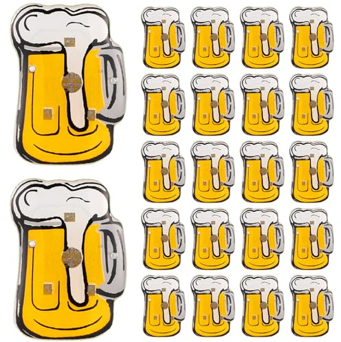 Healeved 25 StüCk Bierkrug Led Broschen Blinkende Anstecknadeln FüR Party Bar Ktv Kleine Leuchtende Pins Geschenk