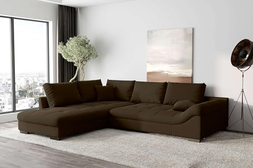 99rooms Terra Ecksofa Velours Schokolade Ottomane L