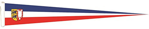 U24 Langwimpel Schleswig - Holstein mit Wappen Fahne Flagge Wimpel 200 x 40 cm Premiumqualität