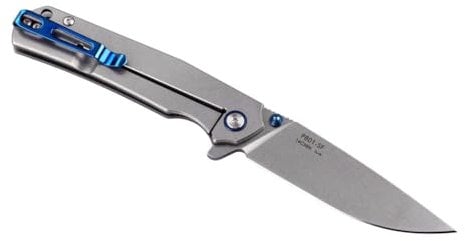 Ruike Messer P801 Stonewashed Stainless Steel Handle - Taschenmesser Silber Metall Fast Komplett aus Edelstahl - Wie aus Einem Guss!