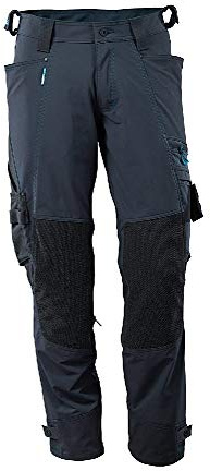 Mascot 17079-311-010-82C48 Trousers with Dyneema-Stretch, Black/Blue, 82C48