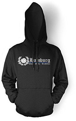 Hamburg Ehre & Stolz Männer und Herren Kapuzenpullover | Fussball Ultras Geschenk | M2 FB (Schwarz, M)