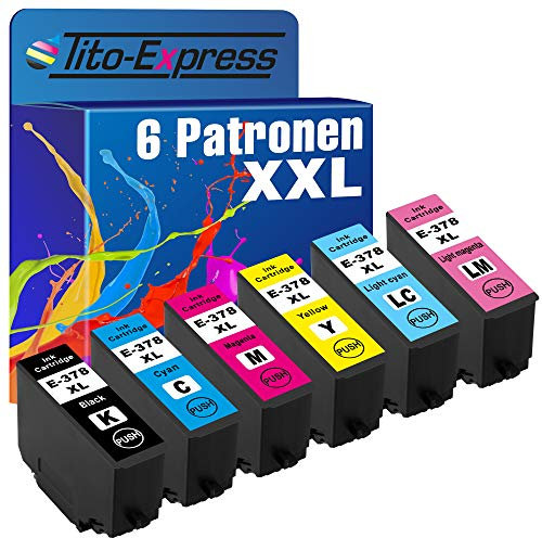 Tito-Express PlatinumSerie 6 Patronen XXL kompatibel mit Epson T3791-T3796 378XL| Für Expression Photo XP-15000 XP-8000 XP-8005 XP-8500 XP-8505 XP-8600 XP-8605