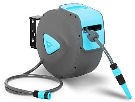 hillvert Avvolgitubo Acqua Automatico Avvolgitore Acqua HT-LOUIS 15 (15 + 1,5 m, PVC, Polipropilene, Da -5 a +45 °C)
