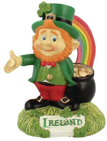 McMurfy Luck O' The Irish Figurine With Rainbow And Pot Of Gold Design
