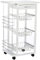 HOMCOM Chariot de Service desserte de Cuisine à roulettes Multi-rangements 3 paniers métal tiroir + 2 Range-Bouteilles Bois pin Blanc