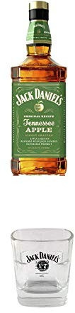 Jack Daniels APPLE 35% 0,7 Liter + Jack Daniels No. 7 Glas mit Eichstrich 2 und 4 cl 6 Stück
