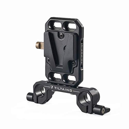 Tilta TA-PBP-K1-V Tiltaing Pocket V-Mount Battery Plate +15mm Rod Adapter (Small) (Piles Non incluses, Pas de Ports d'alimentation