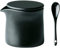 YDGHD 1 PZ 5 once Zuccheriera multiuso in Ceramica Vaso per Condimento Vaso per Crema di Conservazione con Coperchio e Cucchiaio per Casa e Cucina (Nero)