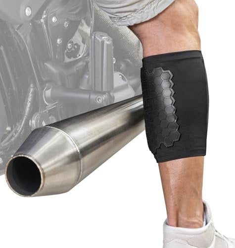 BurnJacket Pro - Funda Protectora para Tubo de Escape de Moto, protección Larga, Doble Capa, Adecuada para pantorrillas de 13,5 a 18 Pulgadas, Escudo térmico para piernas, Pantorrilla - Accesorio de