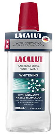Lacalut Lacalut Collutorio Antibatterico Micellare Whitening - Colluttorio Sbiancante Antibatterico 500 ml - Combatte Placca, Batteri e Tartaro per un Igiene Orale, Dentale Completa e Alito Fresco