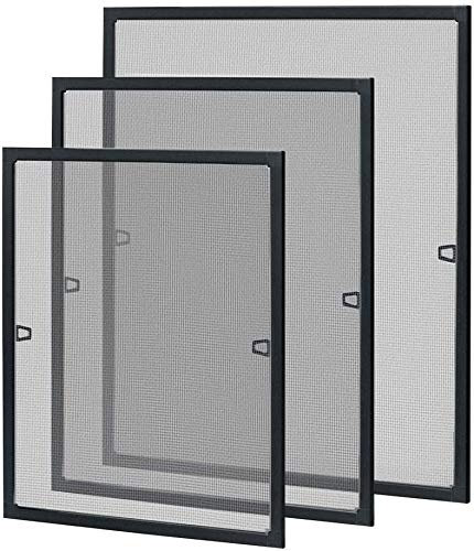 NAIZY Ventana mosquitera con marco de aluminio Marco de fijación para prevención de insectos No requiere taladrar ni atornillar 100x120cm, Antracita