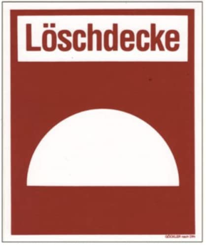 Schild Löschdecke Brandschutzzeichen 15x18cm BGV DIN