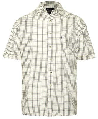 WALKER AND HAWKES - Men's Easy Care Short Sleeve Country Shirt - Green - Large (42'')