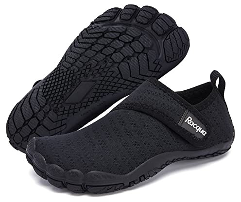 Racqua Kinder Wasserschuhe Jungen Schnelltrocknend Barfuß Leicht Strand Sport Aqua Schuhe Schwimmen Pool Gehen Surfin Bootsschuhe Kleines Kind Schwarz 28