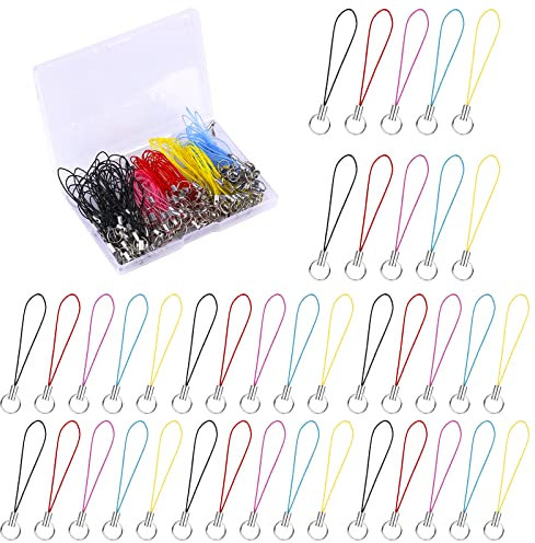 SAVITA Sangle À Anneau FenduCellule Mobile, Cordon Détachable Anneau Téléphone, Cordon De Téléphone Portable Accrocher Des Breloques, Porte-Clés Usb, Métal Polyester