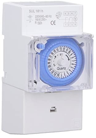 Timer, Interruttore meccanico di controllo del tempo, Timer meccanico 24 ore, Interruttore programmabile impermeabile 24h, per la casa, Cucina, Interno, Esterno (AC230V)