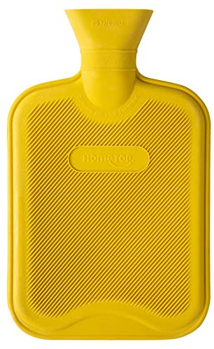 HomeTop Premium Classic Rubber Hot Water Bottle (2 Liters, Yellow)