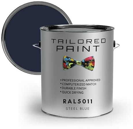 RAL5011 Steel Blue 1L Litre Direct To Metal 1k Brush or Spray On Paint Gloss Smooth Finish Exterior & Interior (All-in-One Primer, Undercoat & Topcoat - Corrosion & Rust Resistant)