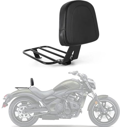 GYMARK Motorrad Gepäckträger Sissy Bar Fahrer Rückenlehne für Kawasaki Vulcan S 650 2015-2023 Cargo Shelf Abnehmbare hintere Beifahrersitz Zubehör
