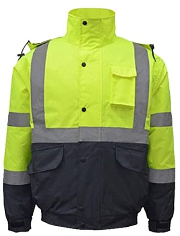 RUTAVM Warnweste Reflektorweste Wasserdichtem reflektierender Anzug, Sicherheitsjacke Regenfeste Wärme reflektierende Männerarbeitsjacke for Männer Sicherheitsweste (Blue : Yellow, Size : S)
