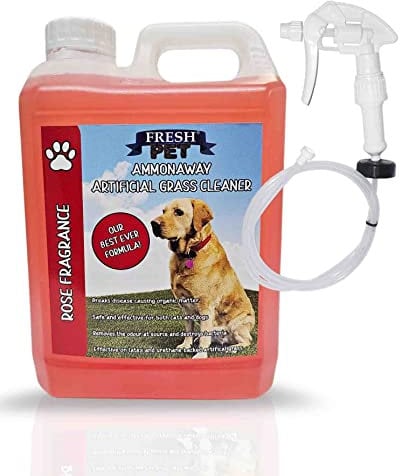 Artificial Grass Cleaner Dog Pet Friendly Disinfectant Deodoriser Concentrate Ammonaway Rose Fragrance (2L with Spray)