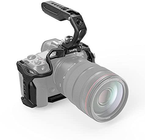 SMALLRIG R5 R5 C R6 Cage Kit for Canon EOS R5 R5 C R6 Mirrorless Camera with Top Handle and Dedicated Cable Clamp, Aluminum Alloy Cage for Canon EOS R5 R6 R5 C Camera - 3234