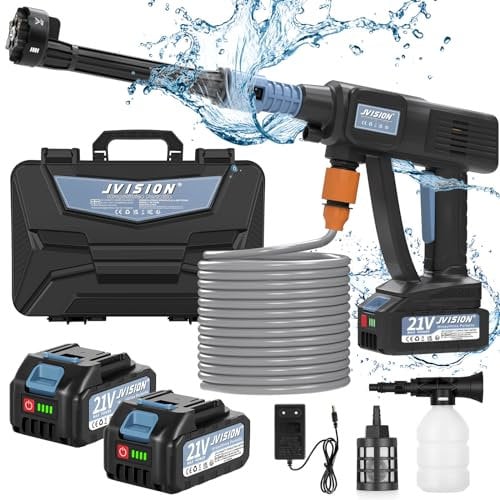 Akku Hochdruckreiniger, Hydro Blast, Hydroplast Akku Hochdruckreiniger mit 6-In-1 Multifunktionale, Mobiler Hochdruckreiniger für Autos,Terrasse,Fenste