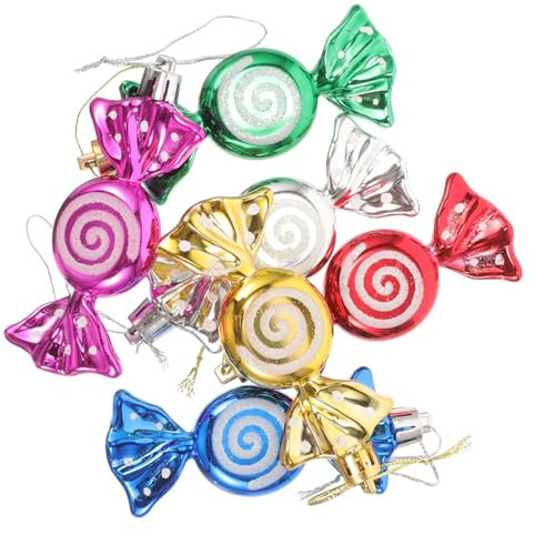 TOPBATHY 3Er-Box Weihnachtsdekorationen elegant Cute Christmas Decor Weihnachts-Süßigkeiten-Ornamente Christbaumkugeln Socken Lutscher hängender anhänger für Weihnachten Weihnachtsschmuck