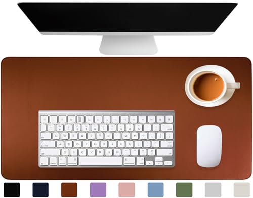 Busnos Schreibtisch Unterlage Groß Schreibtischunterlage Modern 80 x 40 cm Schreibtisch Unterlage pc Maus Unterlage Schreibtisch Filz Schreibtischunterlage Braun Tischunterlage Desk Pad