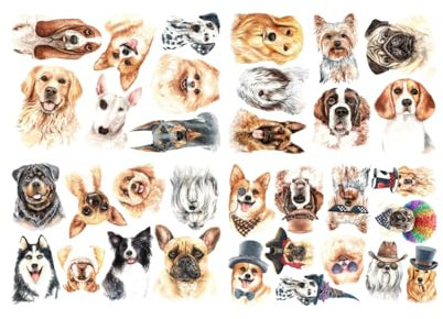Dog Wall Decals: Living Room Pet Dog Stickers, Self-Adhesive Wall Art