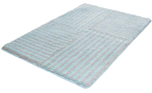 Kleine Wolke Badteppich Chelsea Opal 70 x120 cm | Rutschhemmende Unterseite, für Fußbodenheizung, maschinenwaschbar, 100% Polyester