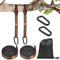 Vicloon 2pcs Hanging Rope, 3M Hammock Swing Straps Polyester String with 2 Black Buckles, 10+1 Ring Adjustable Hammock Straps for Tree Swing Camping Hammock Holds to 1000lbs (Orange)