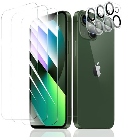 Fynorao Verre Trempé pour iPhone 13 Mini, 3*Film Protection écran Protecteur et 3*Caméra Arrière Protecteur, Vitre Protecteur, Ultra Résistant, HD Ultra Transparent, Dureté 9H Glass, Anti Rayures
