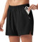 WILLIT Damen Sport Shorts mit Reißverschlusstaschen Wanderhose Schnell trocknend Wandern Kurz Laufen Fitness Reisen Schwarz M