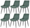 CLIPOP Esszimmerstühle 6er Set mit Metallbeinen, Küchen Stühle für Esszimmer Büro Restaurant (Kunstleder Grün, 6er Essstühle)
