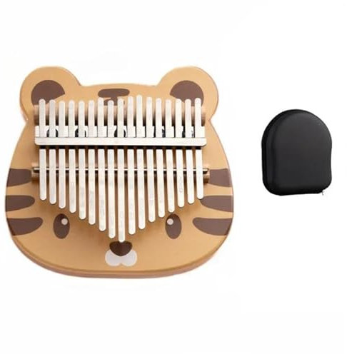 Professionelle Kalimba 17 Tasten Dekoration Kalimba Professionelle Musical Mini Holz Bär Harz Mini Dekor Aufkleber Piyano Keyboard Musik(Style 1)