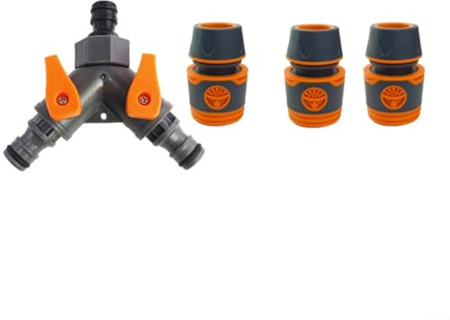 Aprilsunnyzone Gartenschlauch-Y-Anschluss, 3-Wege-Wasserverteiler mit individuellen Absperrventilen, mehrere Ausgänge für Rasenbewässerung (1,27 cm)