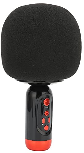 RASTKY Wireless Karaoke Microphone with LED Light for Party Karaoke, Portable Handheld Microphone with Low Noise Filter for Mobile Phone Car PC (Black)