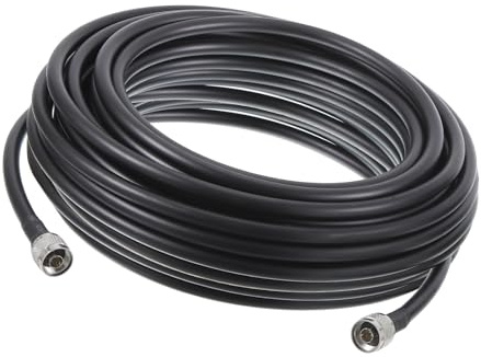 Coaxial Cables， 1Pcs 15FT Cables 400 Type N Male to Low Loss Cable Extension Jumper for Cell Phone Signal Booster,Amplifier,Antennas,SWR Met Black(49.2FT)