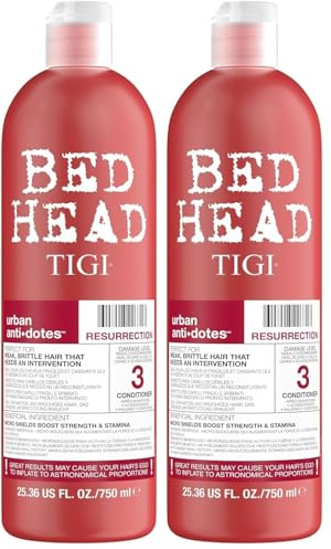 Bed Head by TIGI Resurrection Conditioner, reparierender Conditioner für trockenes, geschädigtes und coloriertes Haar mit Keratin, 750 ml (Packung mit 2)