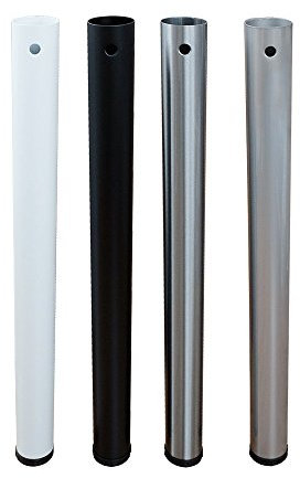 Tischbein rund 710 x 60 mm weiß matt (RAL 9003) aus Stahl, mit besonders stabiler Montageplatte