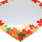 Farbenfrohe Tischdecke Herbst 110x110 cm quadratisch Decke Weiß Blätter Pflegeleicht Bügelfrei 100% Polyester (Mitteldecke 110x110 cm)