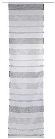 Home4You Flächenvorhang Schiebevorhang Schiebegardine | Anthrazit-Taupe | Transparent | 60x245 cm | Polyester