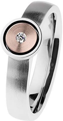 Ernstes Design Evia Ring R524 Brill. 0.02 ct. tw/si Rotgold 585 Edelstahl