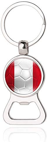 Wedare Souvenir Bandera de Perú Abrebotellas de Cerveza Metal Cristal Cristal Llavero Viaje Recuerdo Regalo Llavero Accesorios