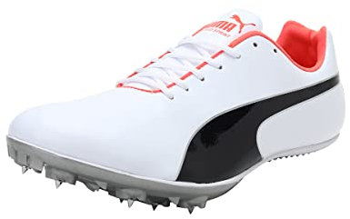 PUMA Evospeed Sprint 10 (Unisex), Botas Adulto, Multicolor White Black-Lava Blast, 46 EU