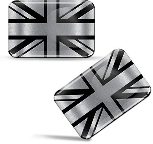 Biomar Labs UK Silber Auto Flagge Aufkleber 3D Doming 2er Set F 126